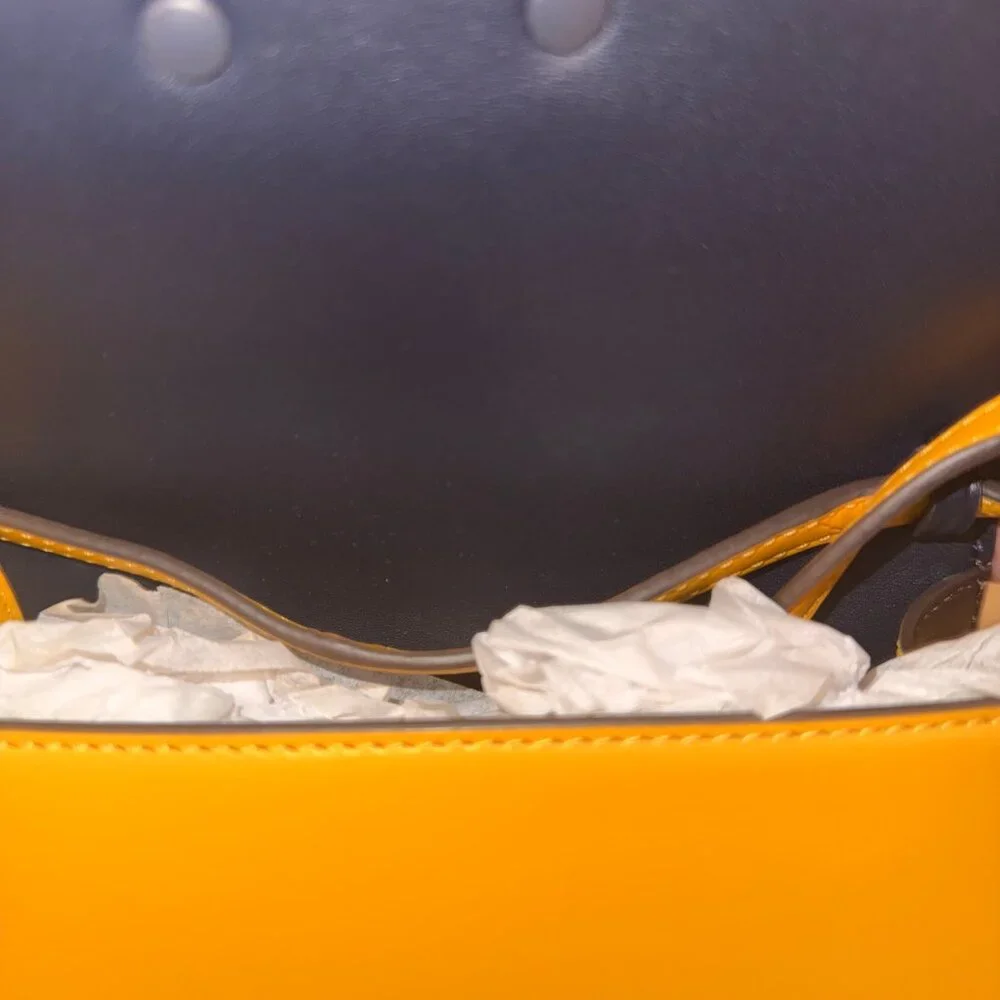 Tory Burch Bon Bon Color Block Mini Top Handle Bag- Yellow - Picture 6 of 8